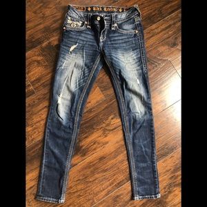Blue Rock Revival cuffed skinny Jeans